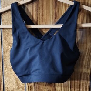 Running Girl Black Cross-Back Sports Bra